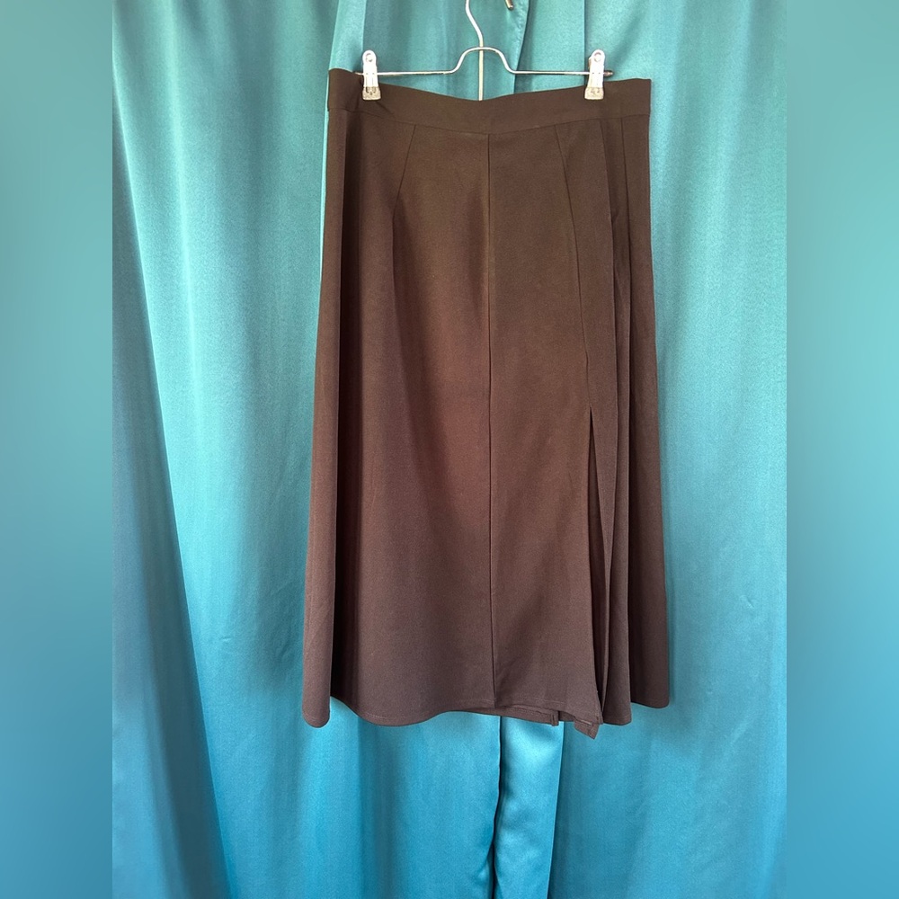 Messini Black Midi A-Line Skirt for Work